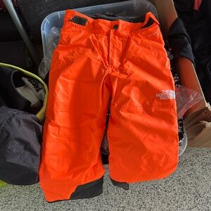 North face boys snow pants orange XS